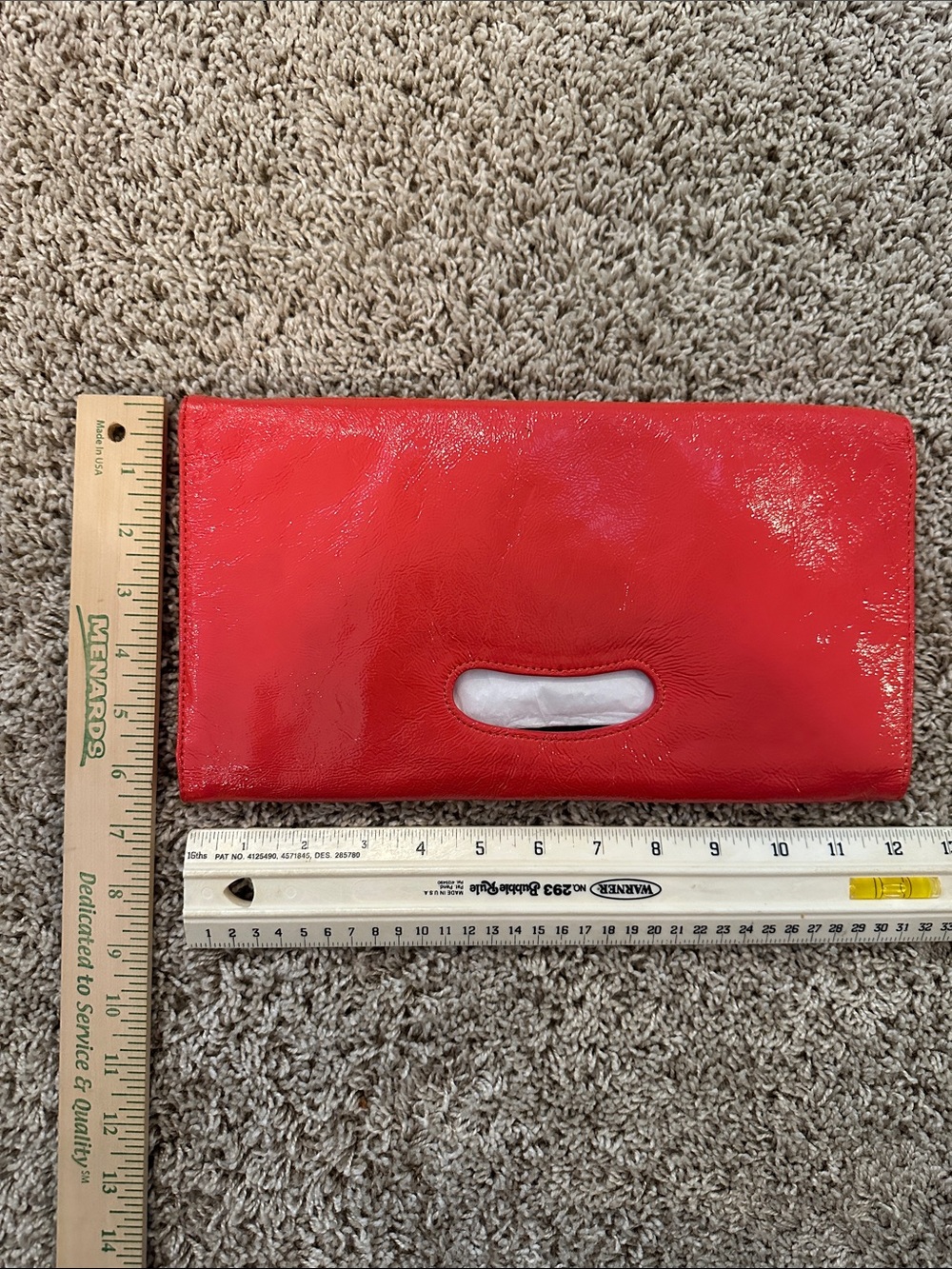 HOBO Red Patent Leather Cutout Handle Clutch - Picture 2 of 9